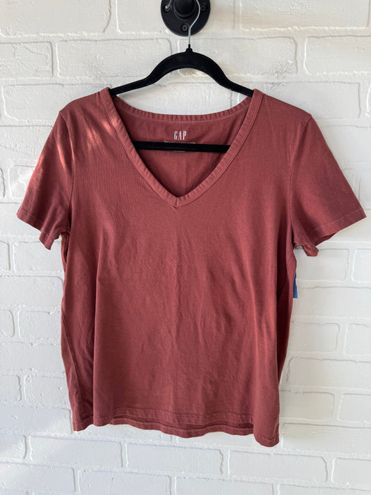 Top Short Sleeve Basic By Gap In Brown, Size: S