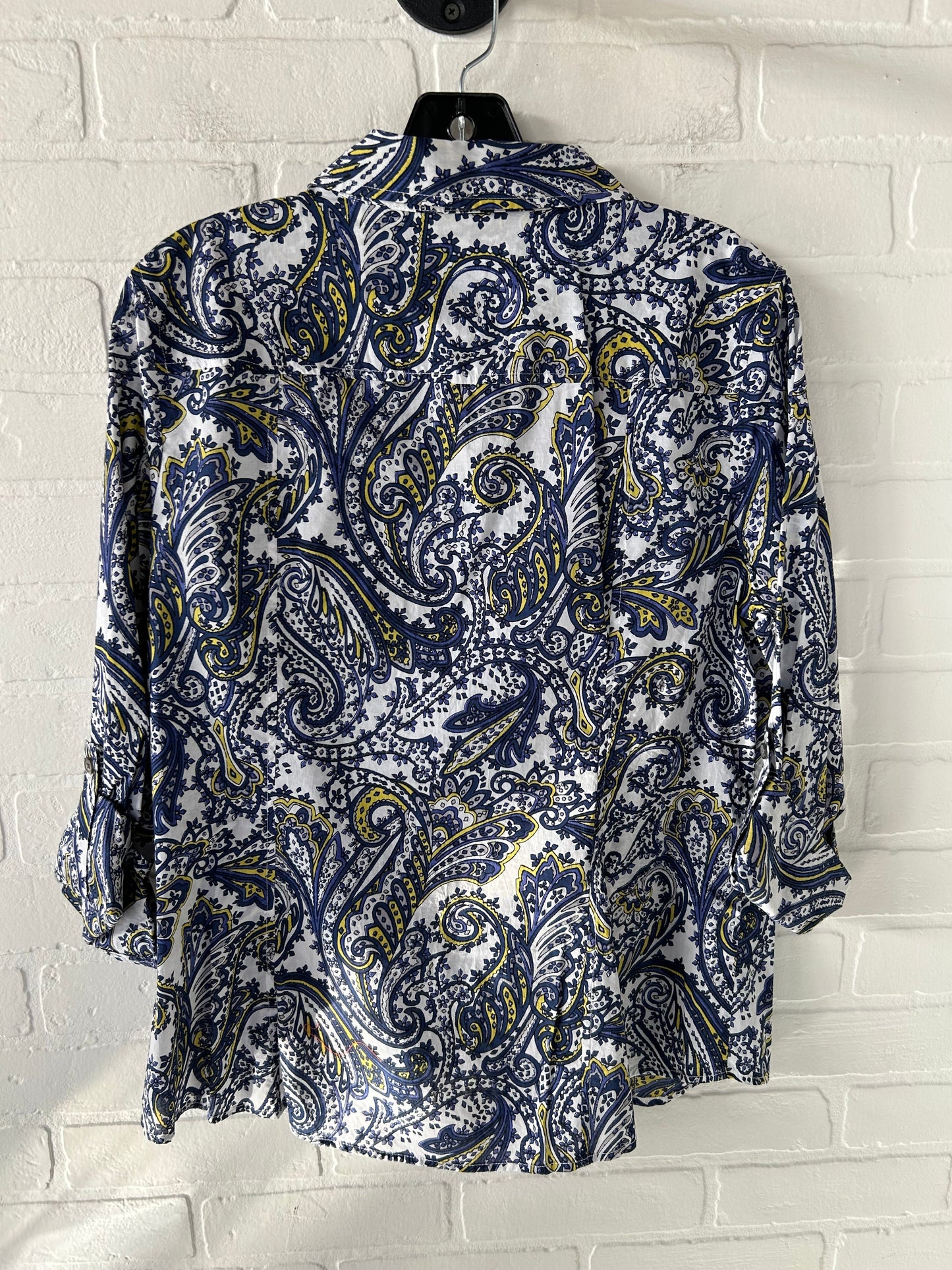 Top Long Sleeve By Michael By Michael Kors In Blue & White, Size: L