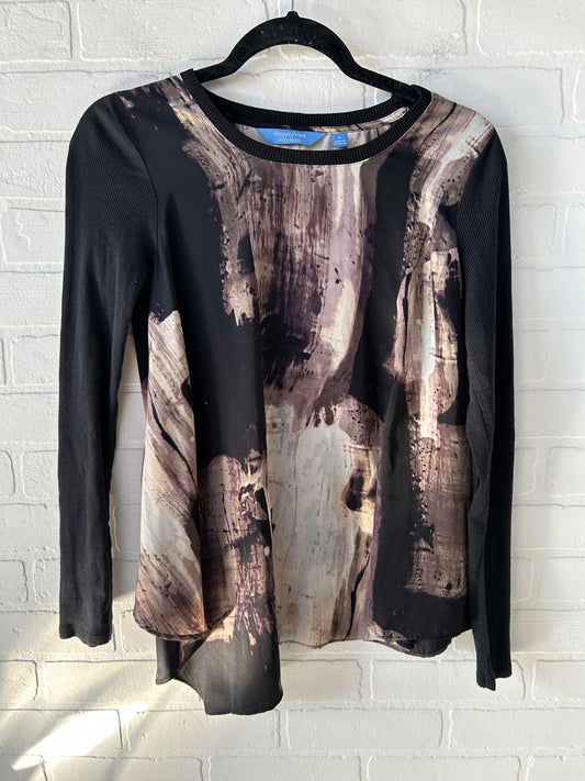 Top Long Sleeve By Simply Vera In Black & Brown, Size: S