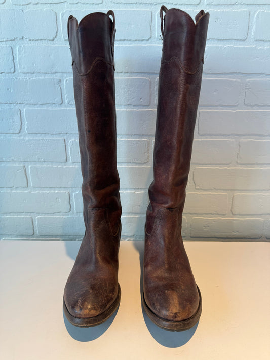 Boots Designer By Frye In Brown, Size: 9.5