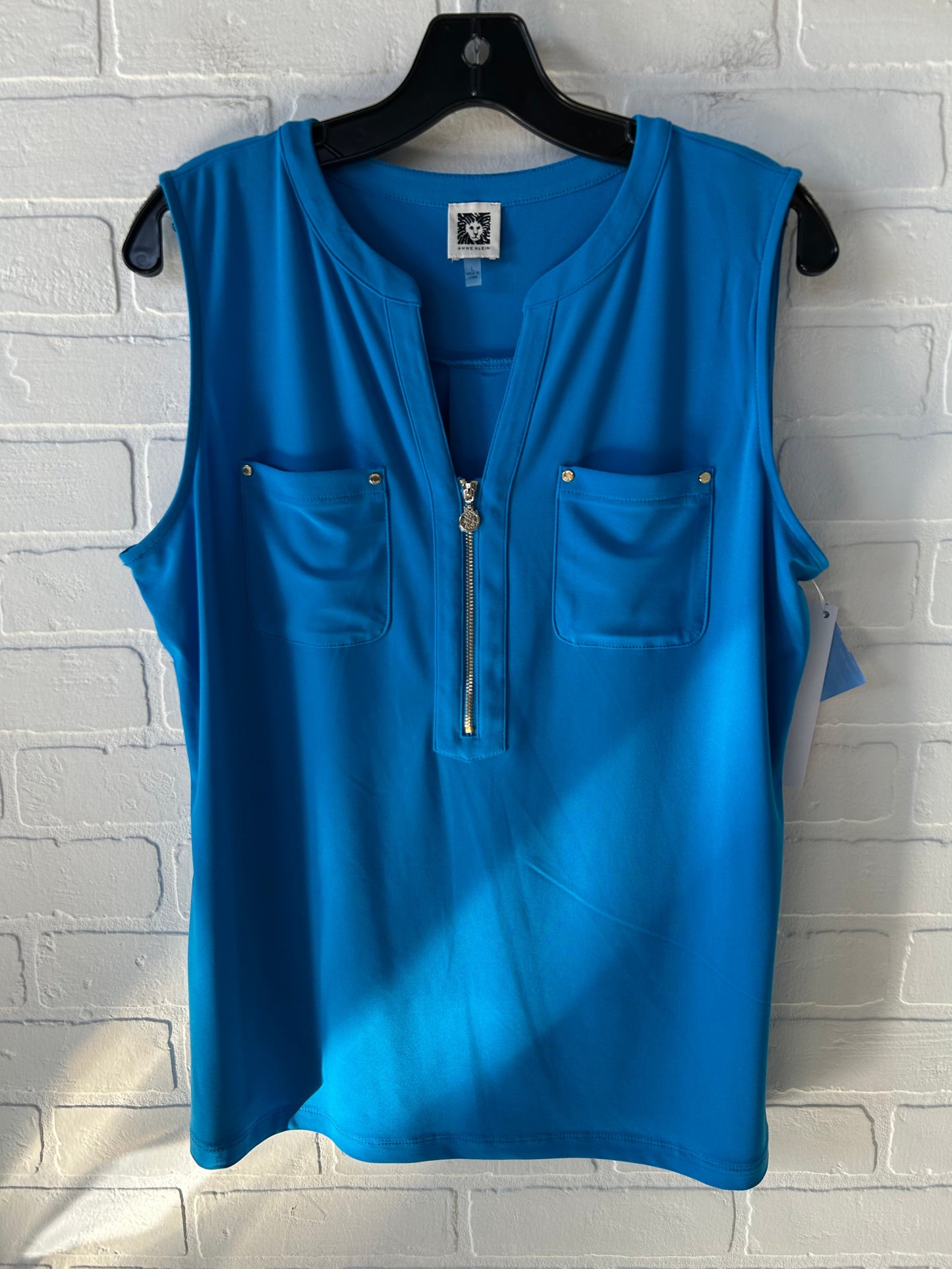 Top Sleeveless By Anne Klein In Blue, Size: L