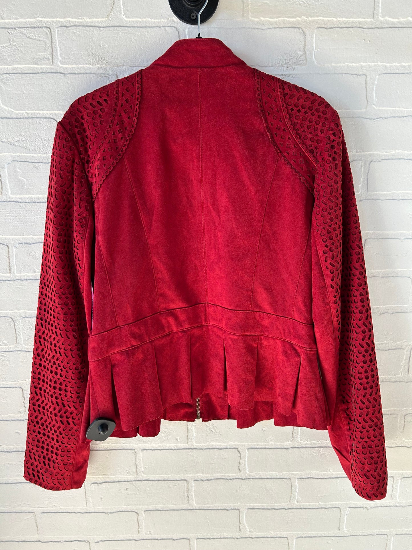 Jacket Moto By New York And Co In Red, Size: L