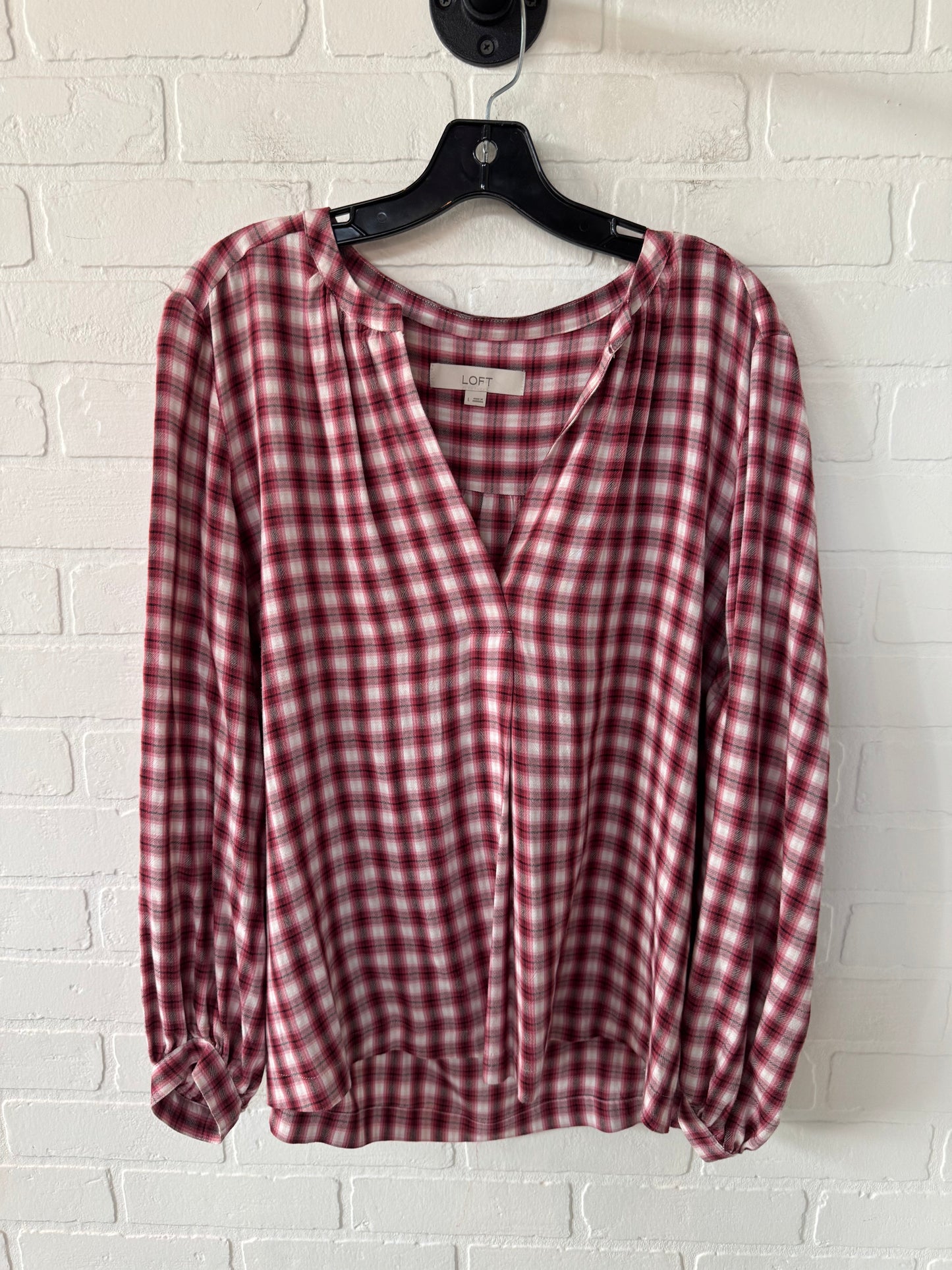 Top Long Sleeve By Loft In Red, Size: L