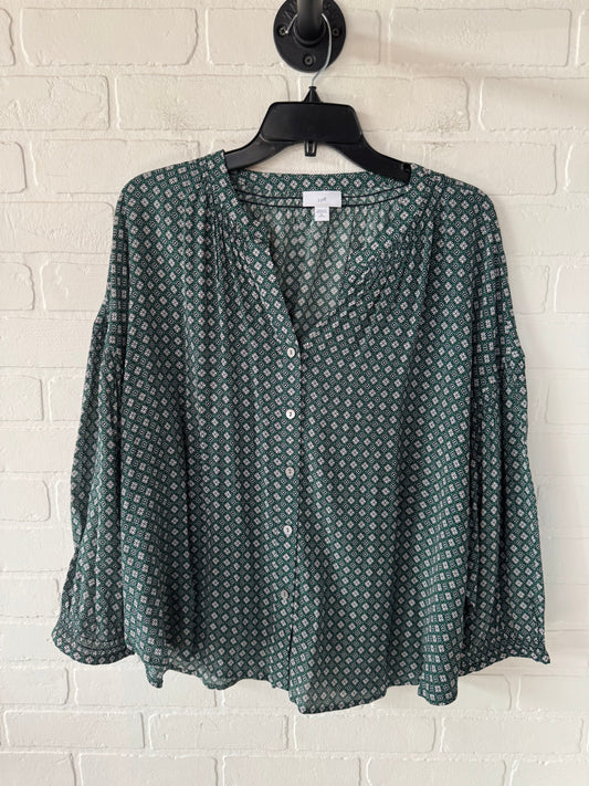 Top Long Sleeve By J. Jill In Green, Size: Xlp