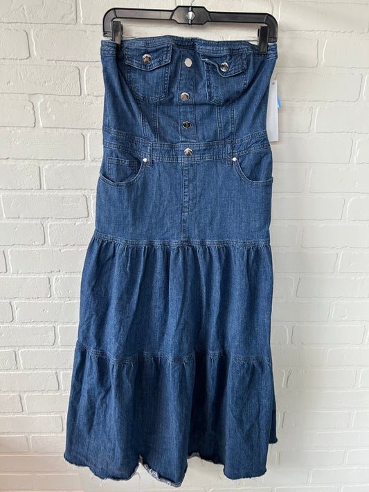 Dress Casual Midi By Bebe In Blue Denim, Size: M