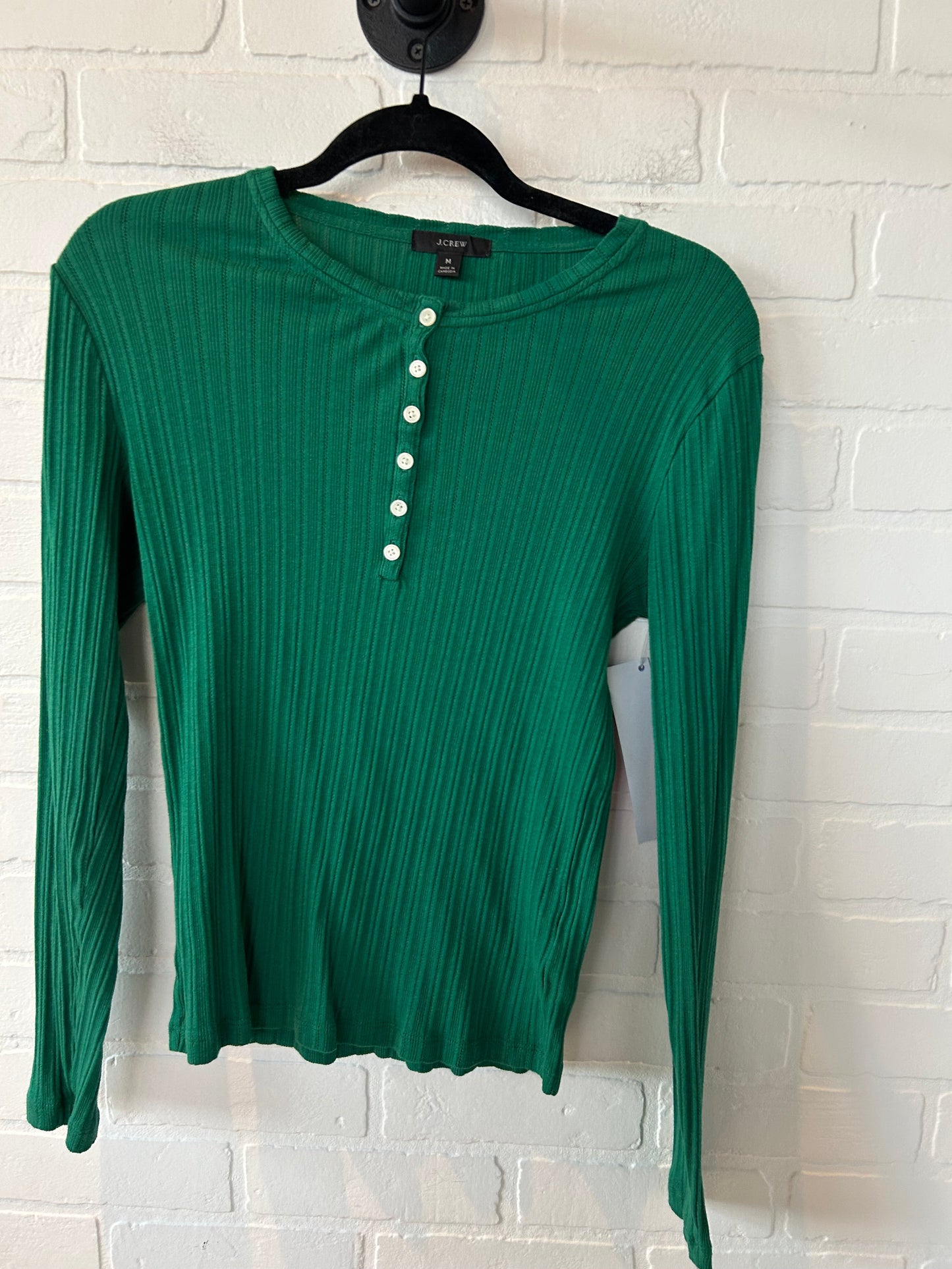 Top Long Sleeve By J. Crew In Green, Size: M