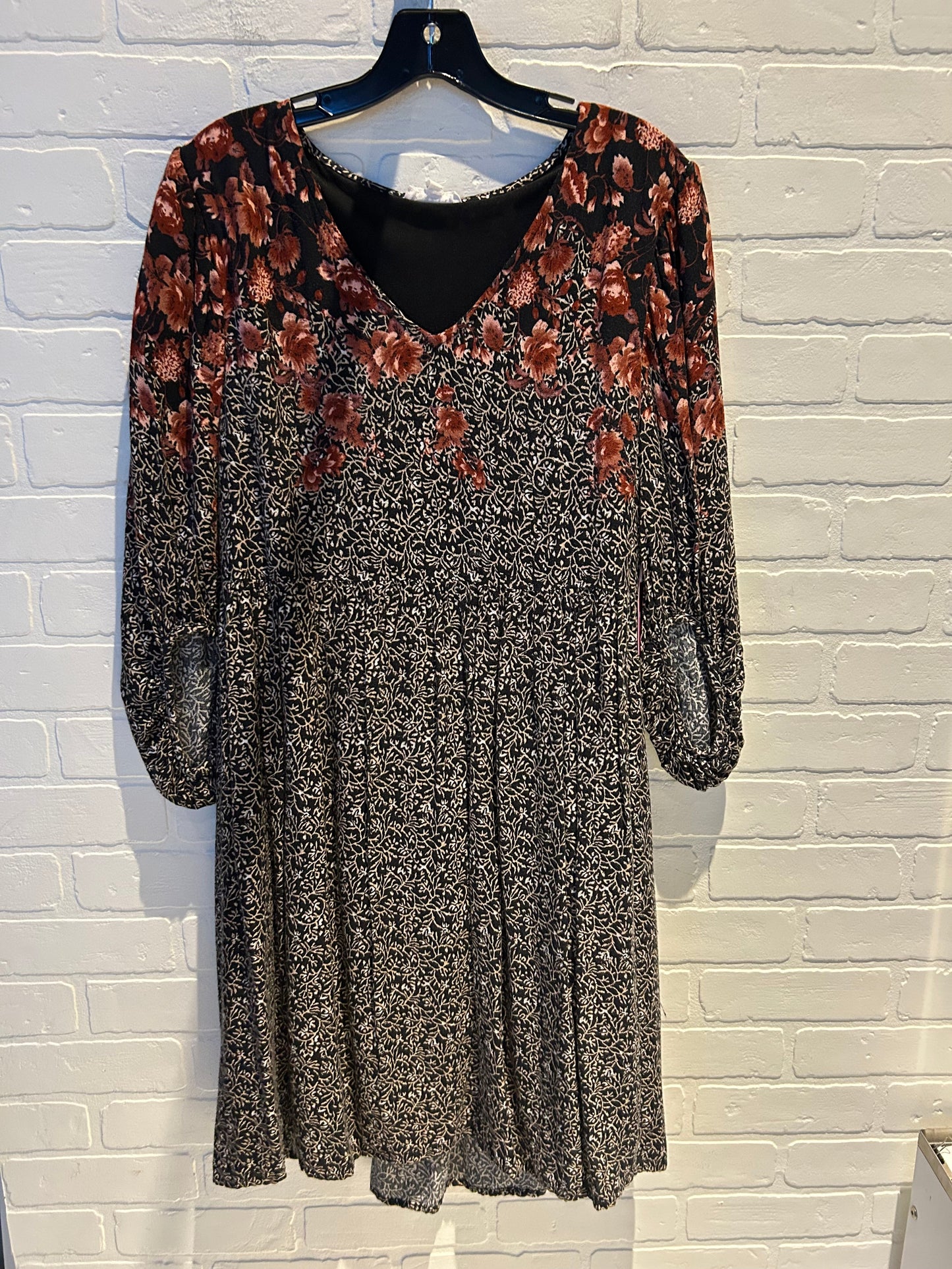 Dress Casual Midi By Maurices In Black & Red, Size: L