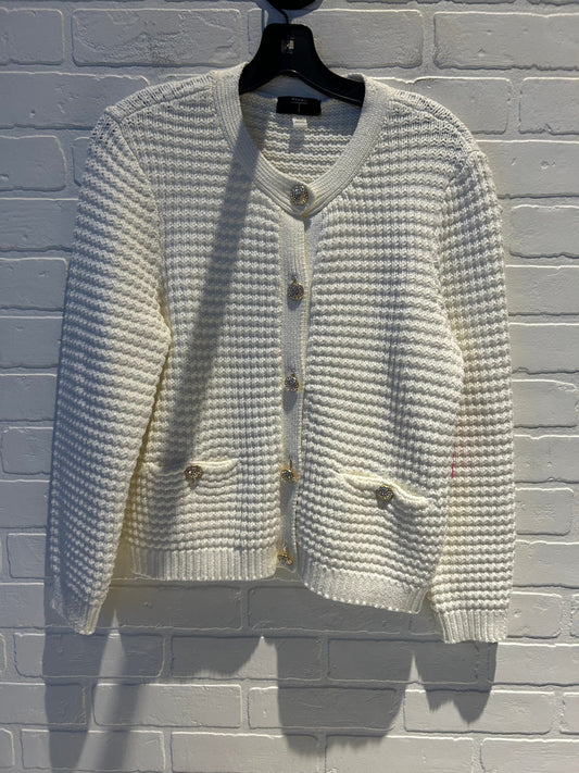 Sweater Cardigan By T Tahari In White, Size: M