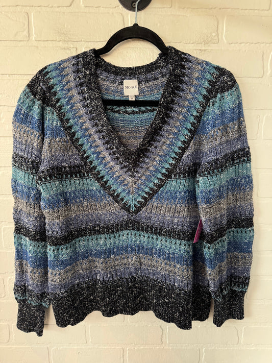 Sweater By Nic + Zoe In Black & Blue, Size: M