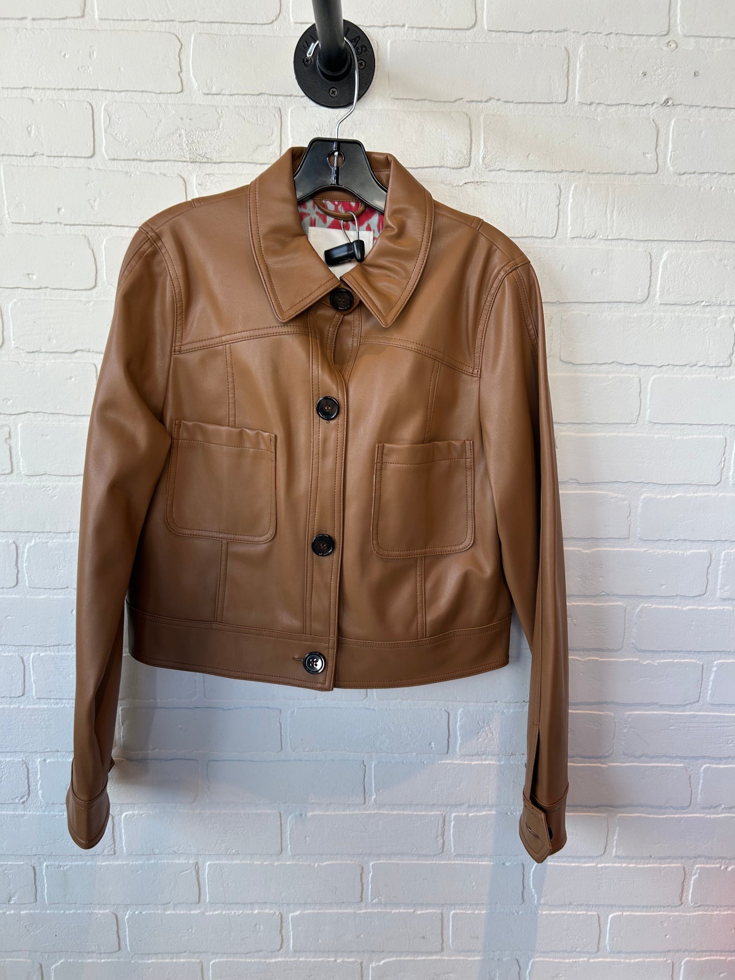 Jacket Moto By Anthropologie In Brown, Size: M