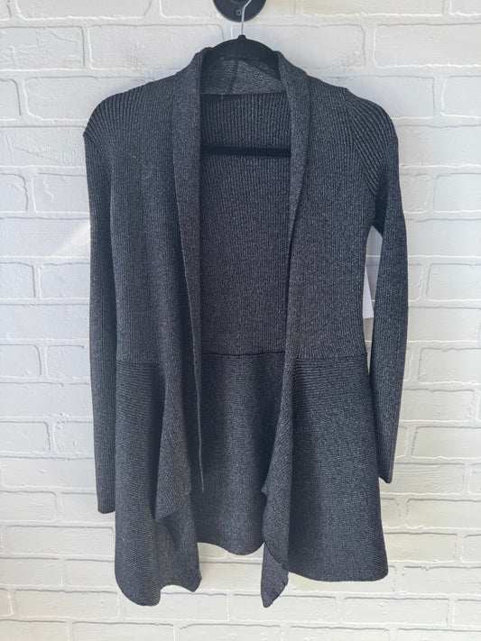 Sweater Cardigan By T Tahari In Black & Silver, Size: Xs