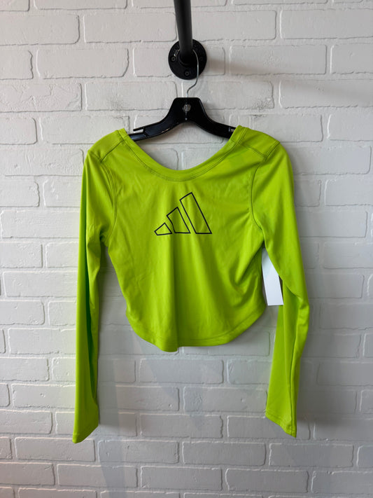 Athletic Top Long Sleeve Crewneck By Adidas In Green, Size: Xs