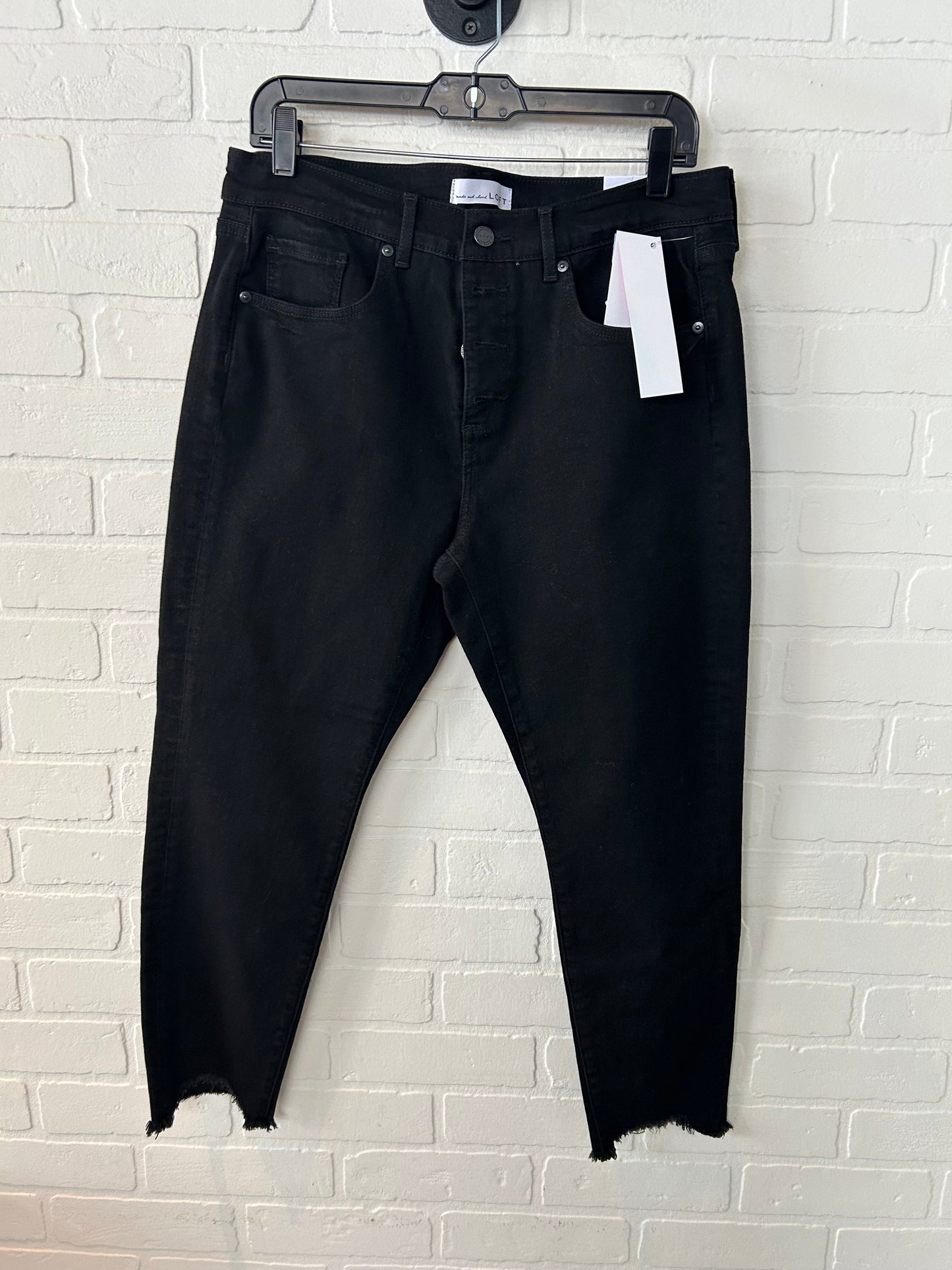 Jeans Skinny By Loft In Black Denim, Size: 12p