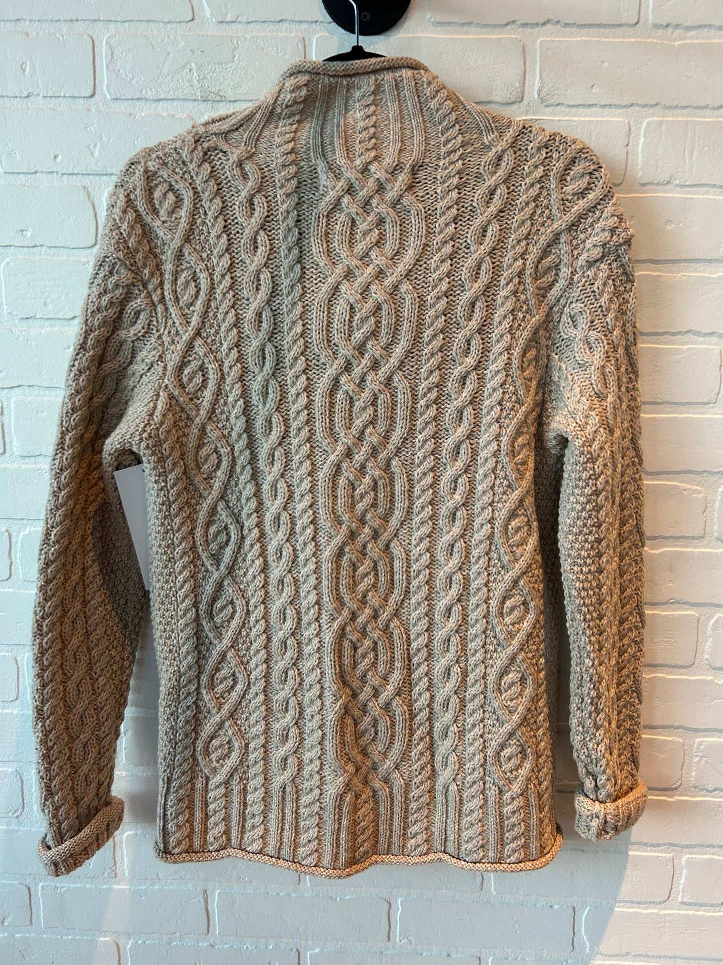 Sweater Cardigan By ARAN MOR In Tan, Size: L