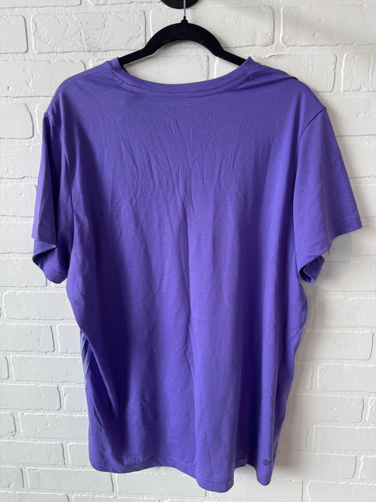 Athletic Top Short Sleeve By Adidas In Purple, Size: Xl