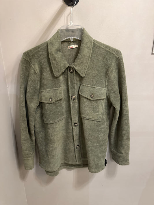 Jacket Shirt By Faherty In Green, Size: L