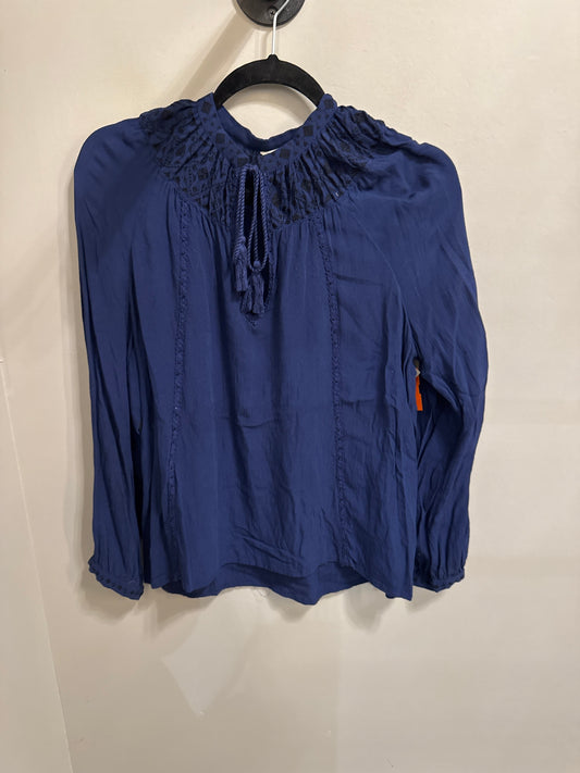 Top Long Sleeve By Lucky Brand In Black & Blue, Size: S