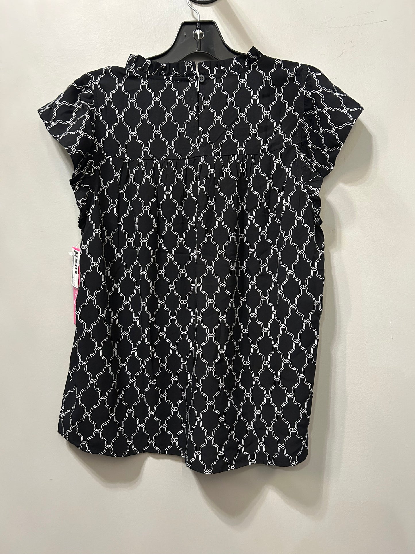 Top Short Sleeve By Loft In Black & White, Size: S