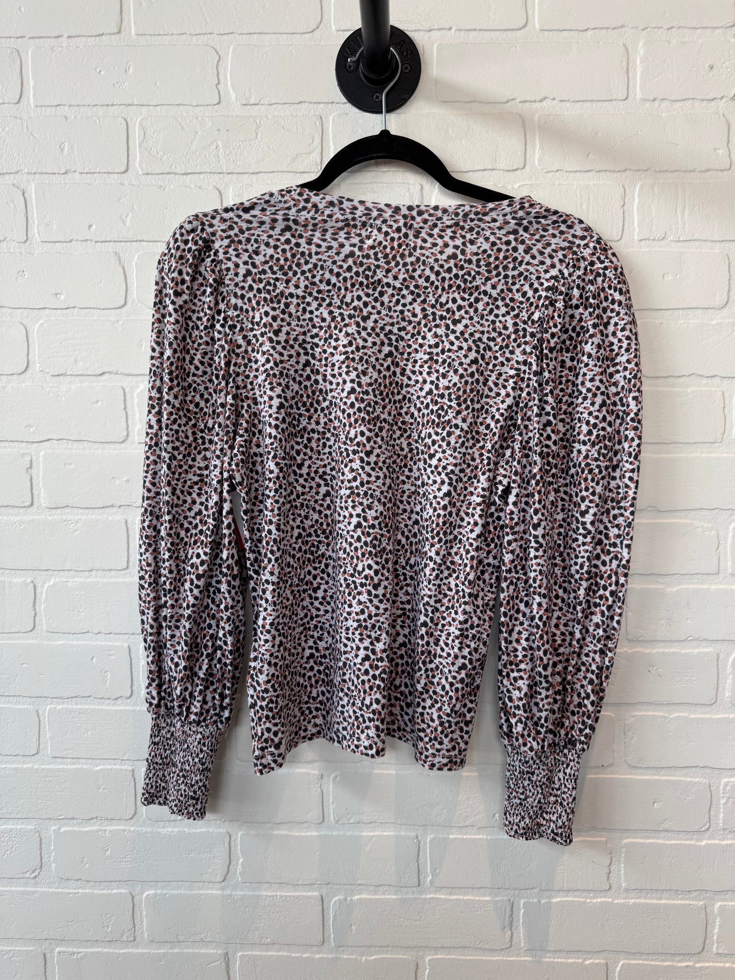 Top Long Sleeve By Nation In Black & White, Size: M