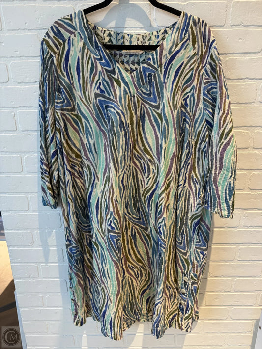 Dress Casual Short By Soft Surroundings In Blue & Green, Size: 3x