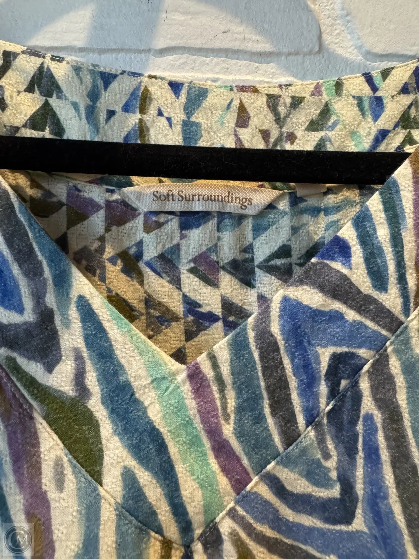 Dress Casual Short By Soft Surroundings In Blue & Green, Size: 3x