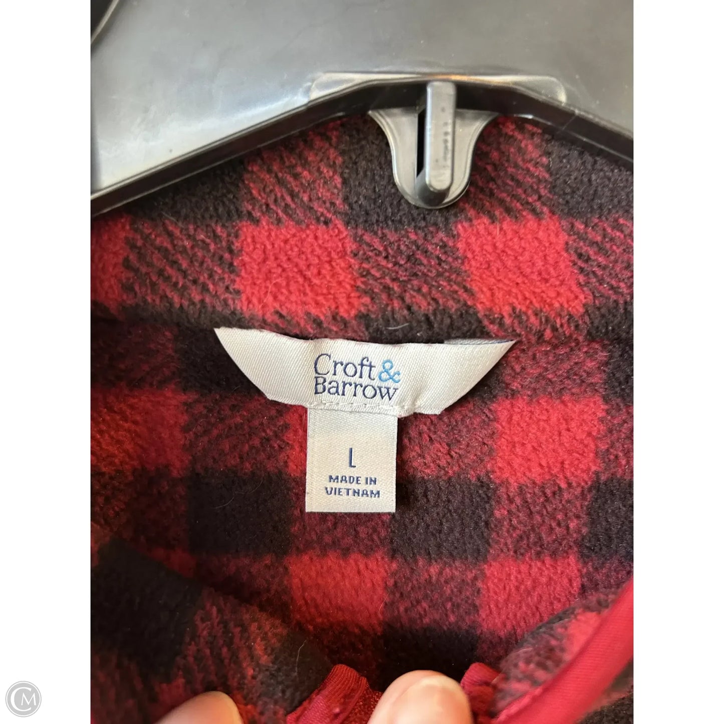 Jacket Fleece By Croft And Barrow In Black & Red, Size: L