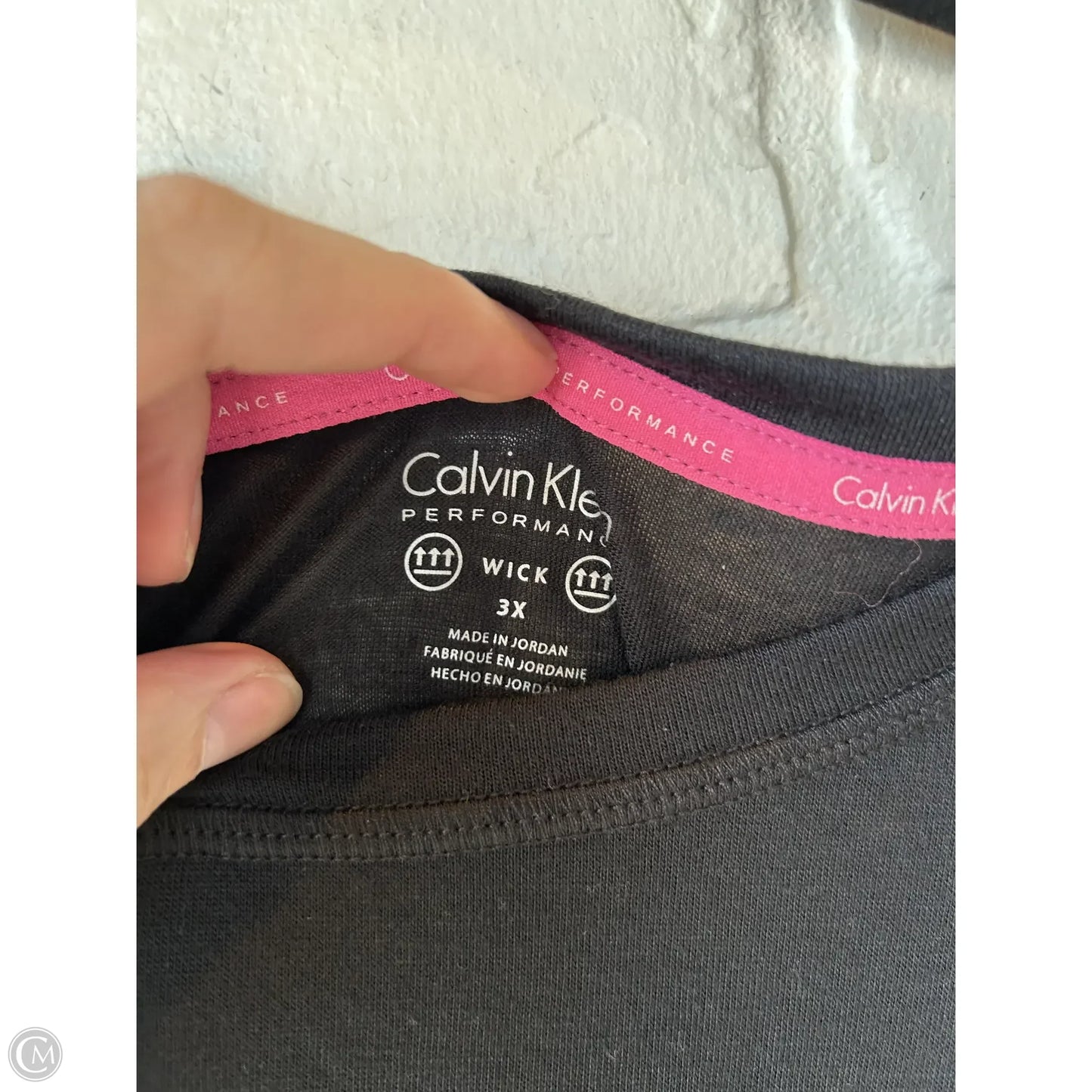 Athletic Top Short Sleeve By Calvin Klein Performance In Black, Size: 3x