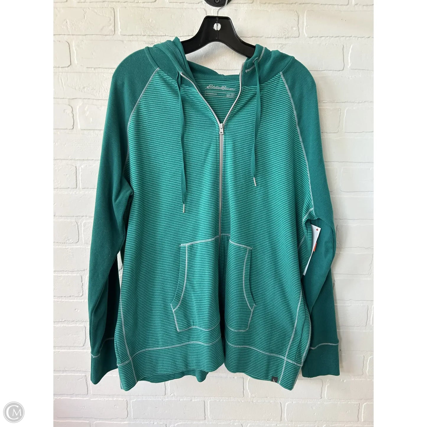Sweatshirt Hoodie By Eddie Bauer In Green, Size: 2x