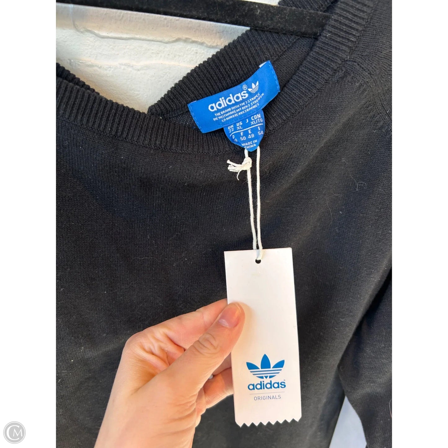 Athletic Sweatshirt Crewneck By Adidas In Black & Green, Size: Xl