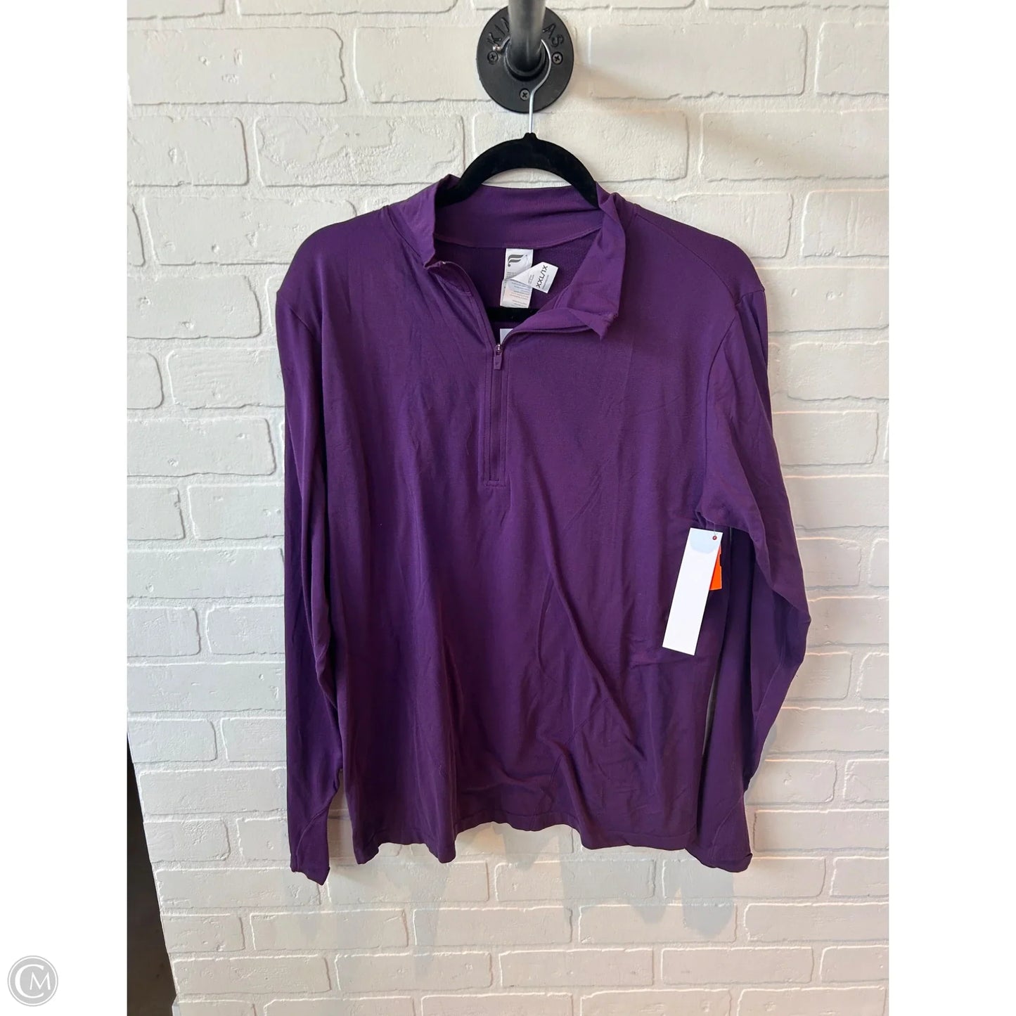 Athletic Top Long Sleeve Collar By Fabletics In Purple, Size: 1x