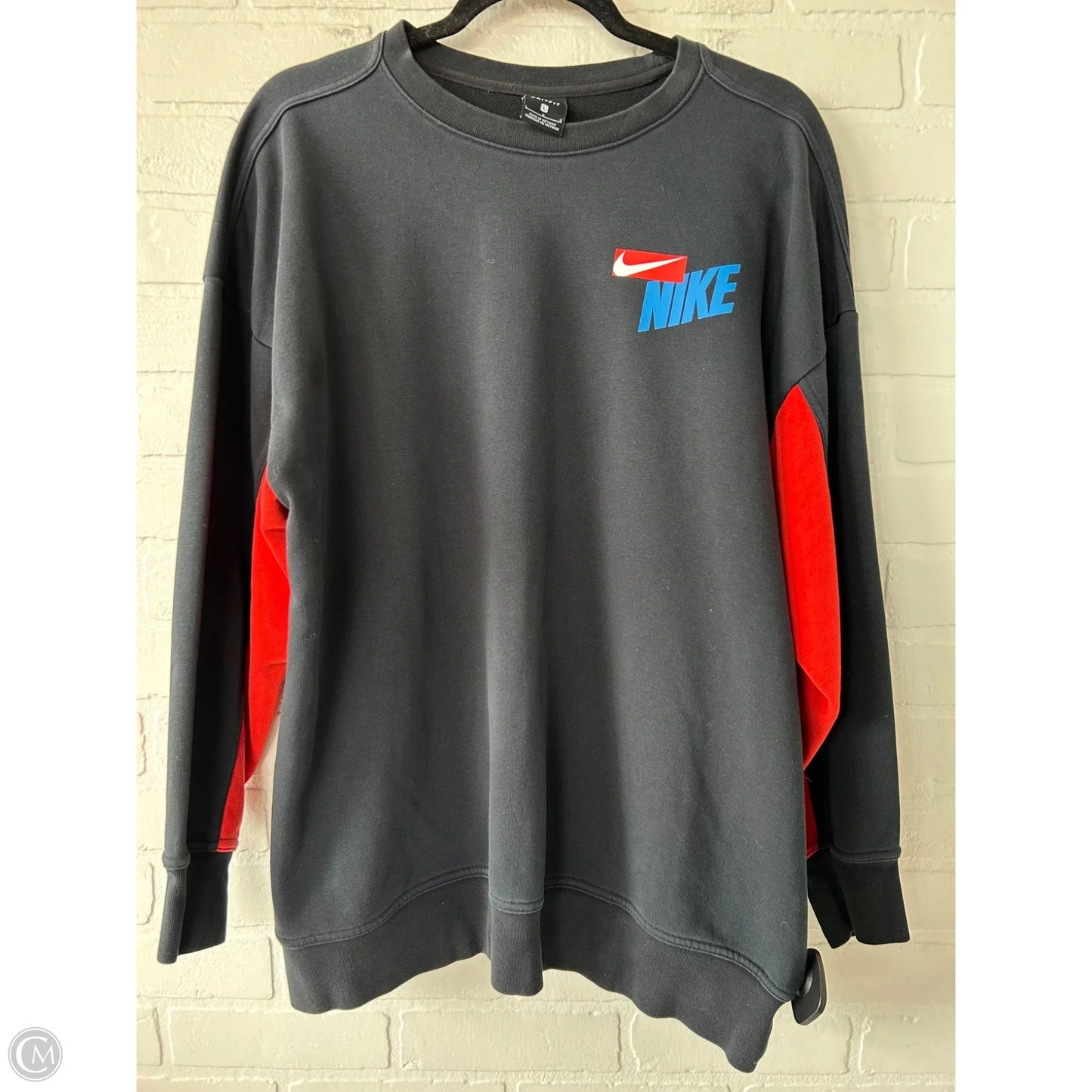 Athletic Sweatshirt Crewneck By Nike In Black & Red, Size: L