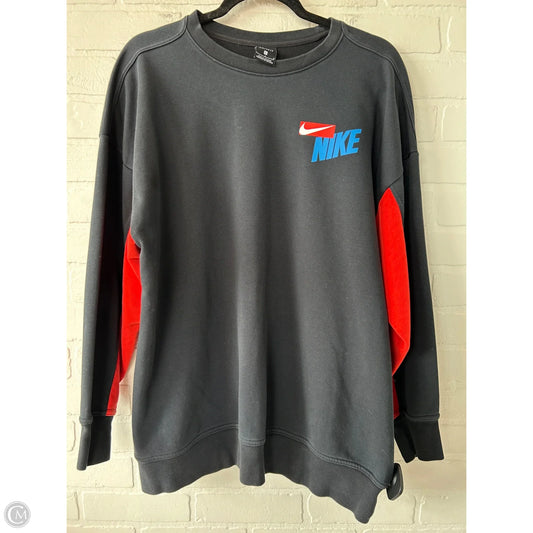 Athletic Sweatshirt Crewneck By Nike In Black & Red, Size: L