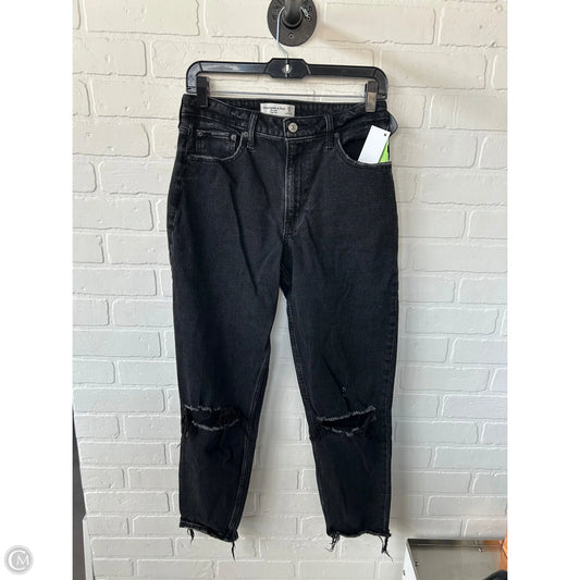 Jeans Straight By Abercrombie And Fitch In Black Denim, Size: 4l