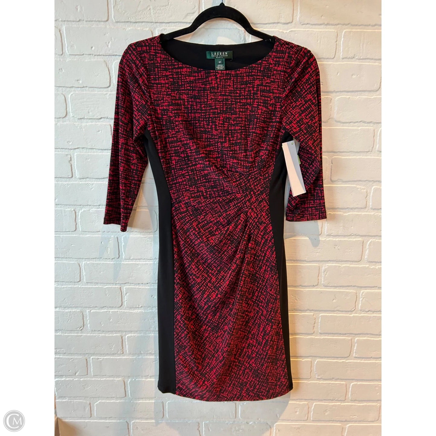 Dress Work By Lauren By Ralph Lauren In Black & Red, Size: Xsp