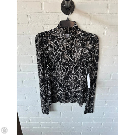 Top Long Sleeve By Peyton Jensen In Black & Brown, Size: M