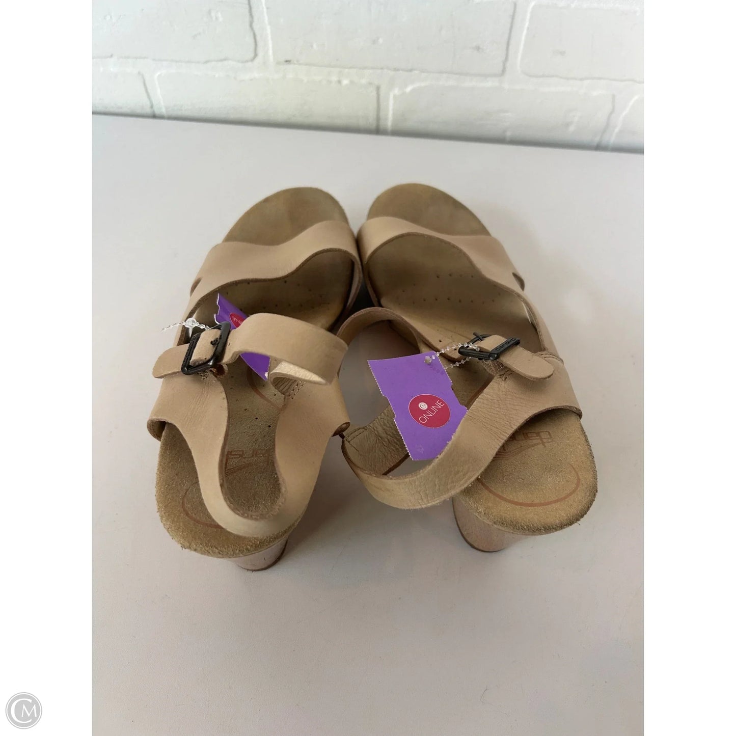 Sandals Heels Block By Dansko In Tan, Size: 11.5