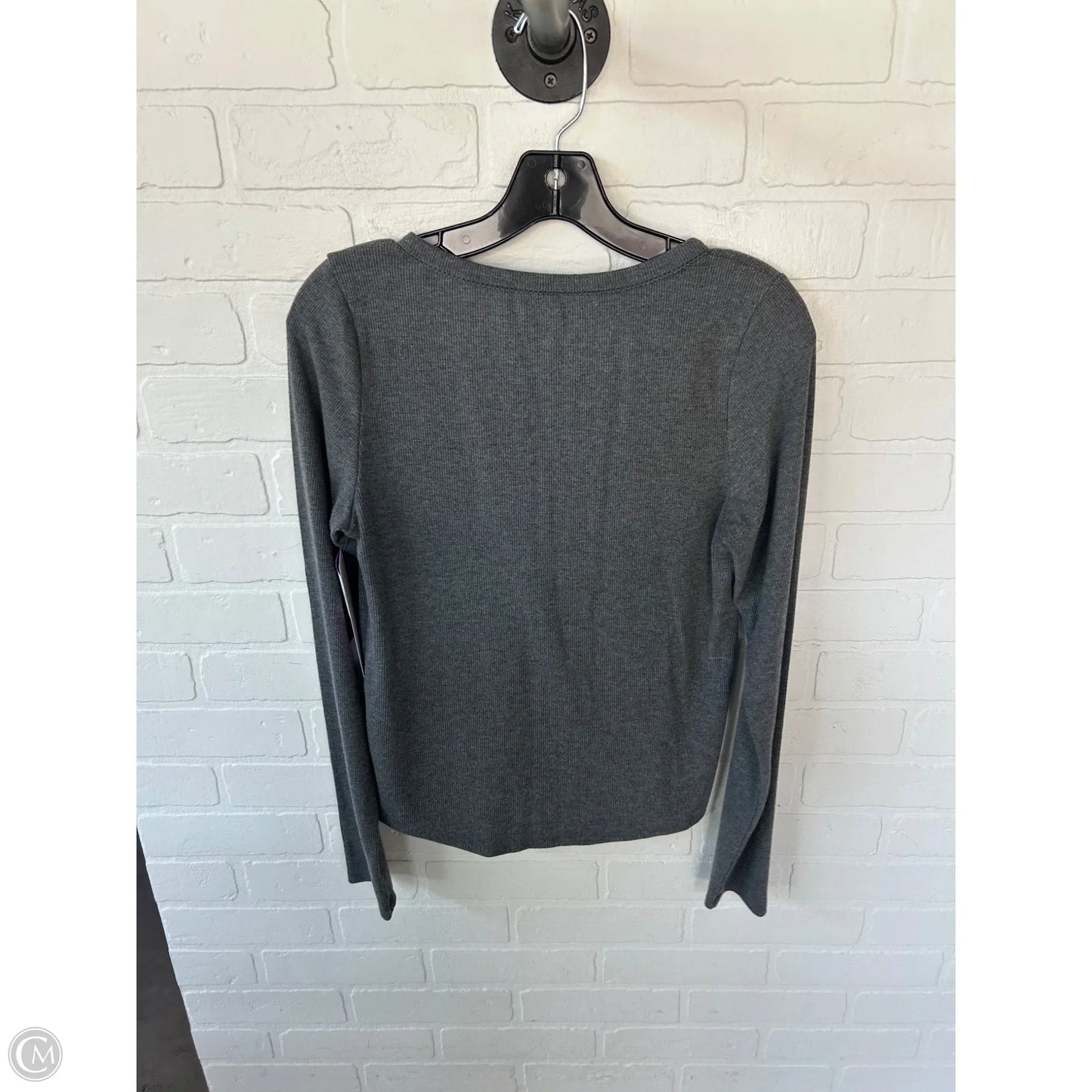 Top Long Sleeve Basic By American Eagle In Grey, Size: L