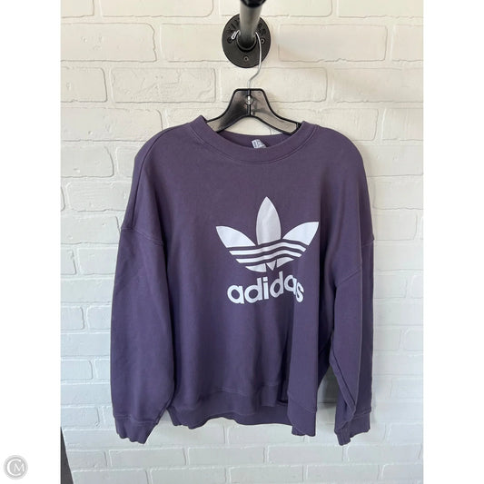 Sweatshirt Crewneck By Adidas In Purple & White, Size: Xl