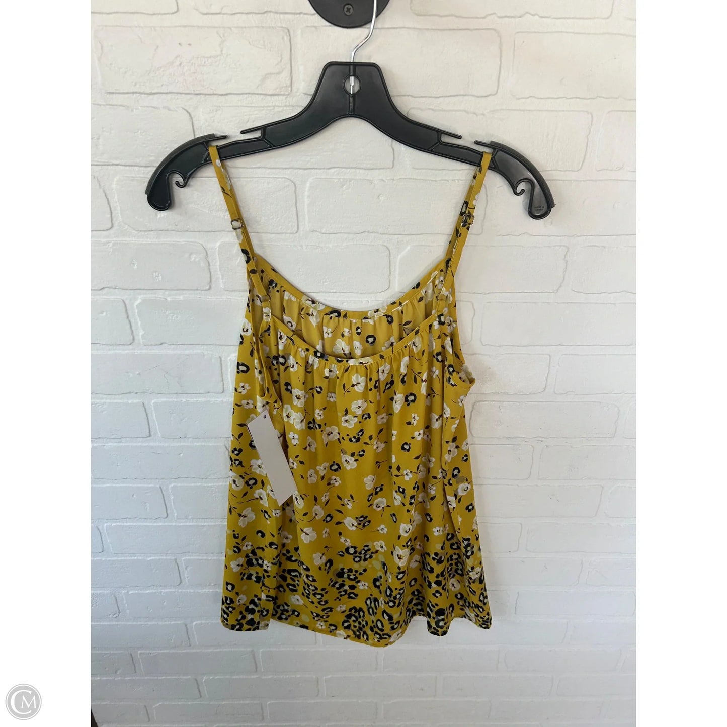 Top Sleeveless By Cabi In Black & Yellow, Size: M