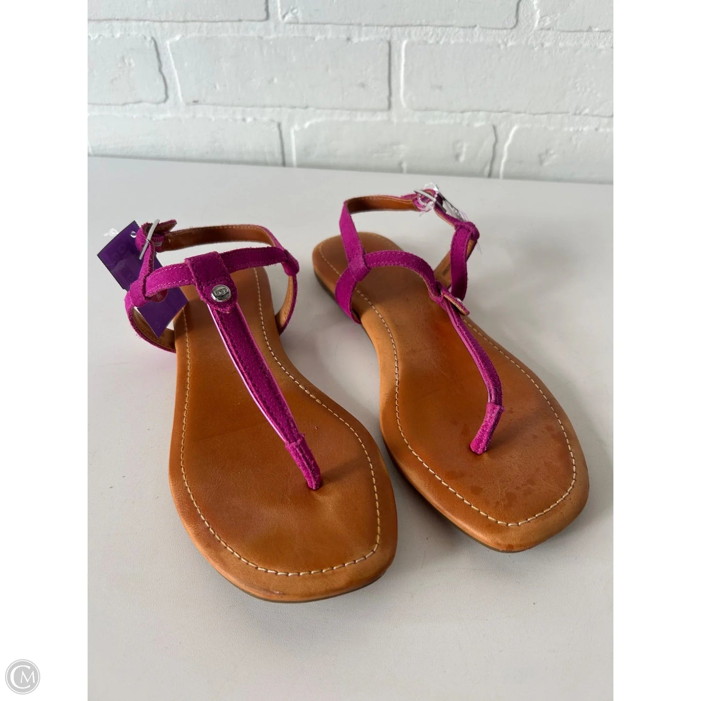 Sandals Designer By Ugg In Purple & Tan, Size: 8