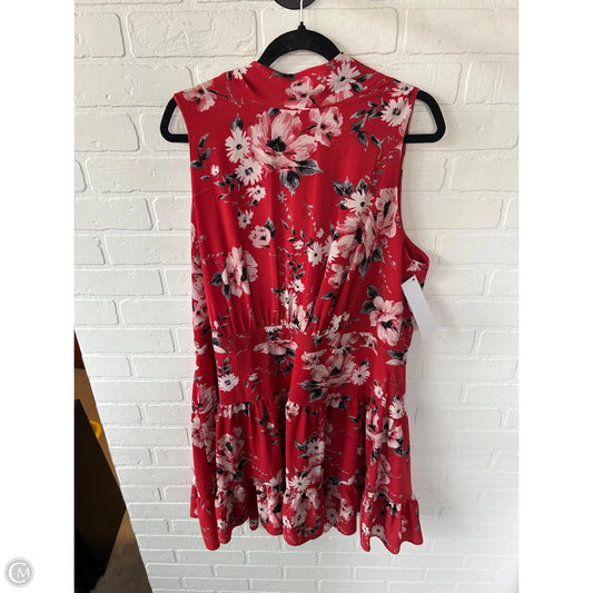 Dress Casual Short By Elle In Red, Size: Xxl