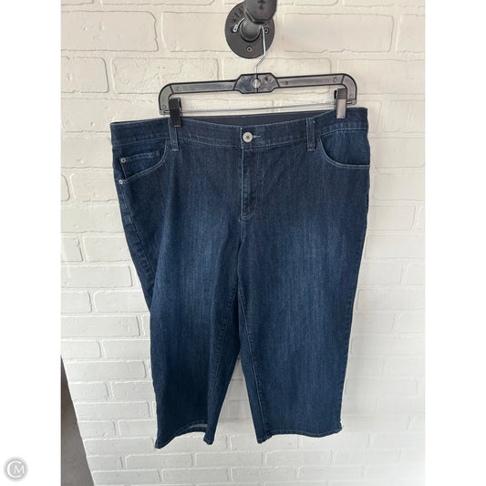 Capris By Cj Banks In Blue Denim, Size: 16