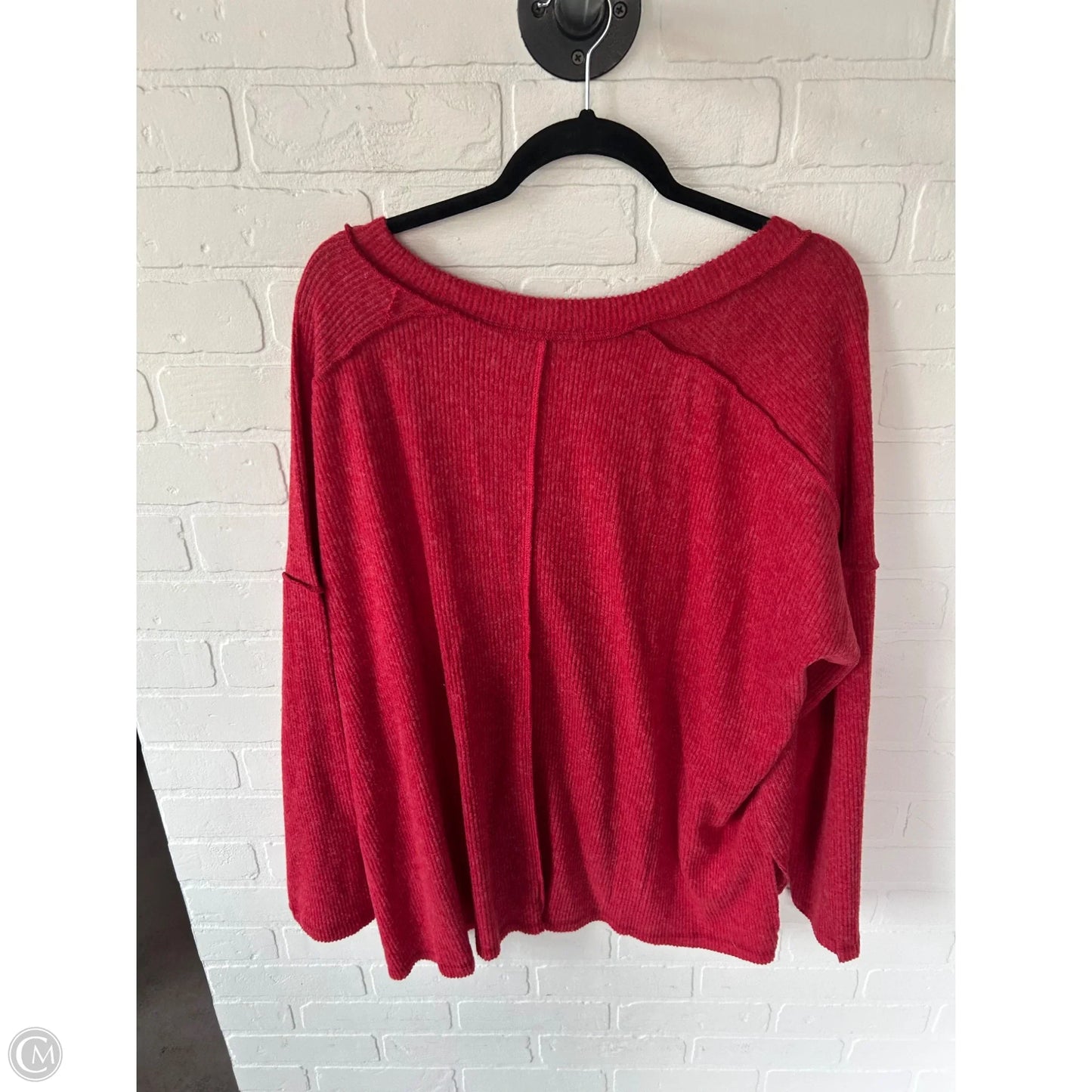 Top Long Sleeve By Zenana Outfitters In Red, Size: 2x