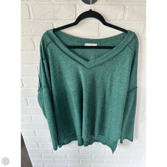Top Long Sleeve By Zenana Outfitters In Green, Size: 1x