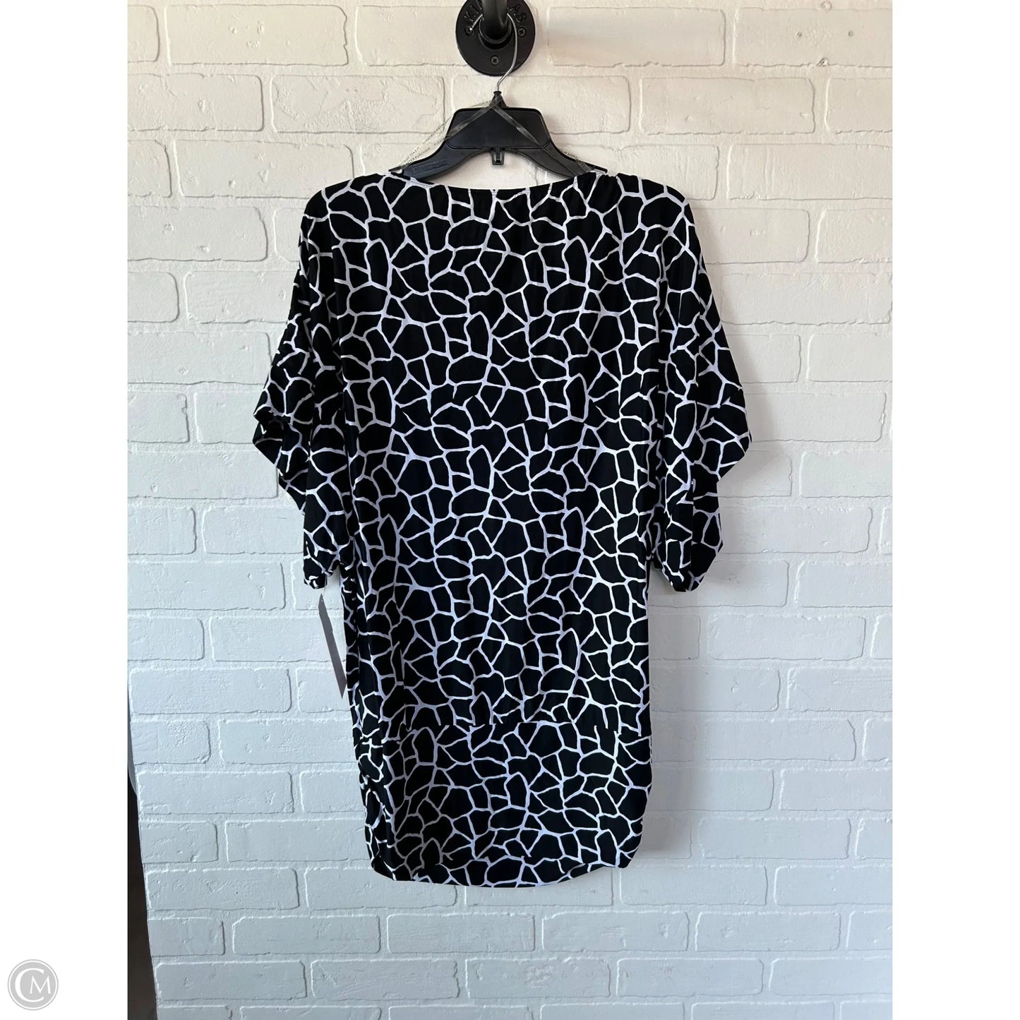 Top Short Sleeve By Michael By Michael Kors In Black & White, Size: M
