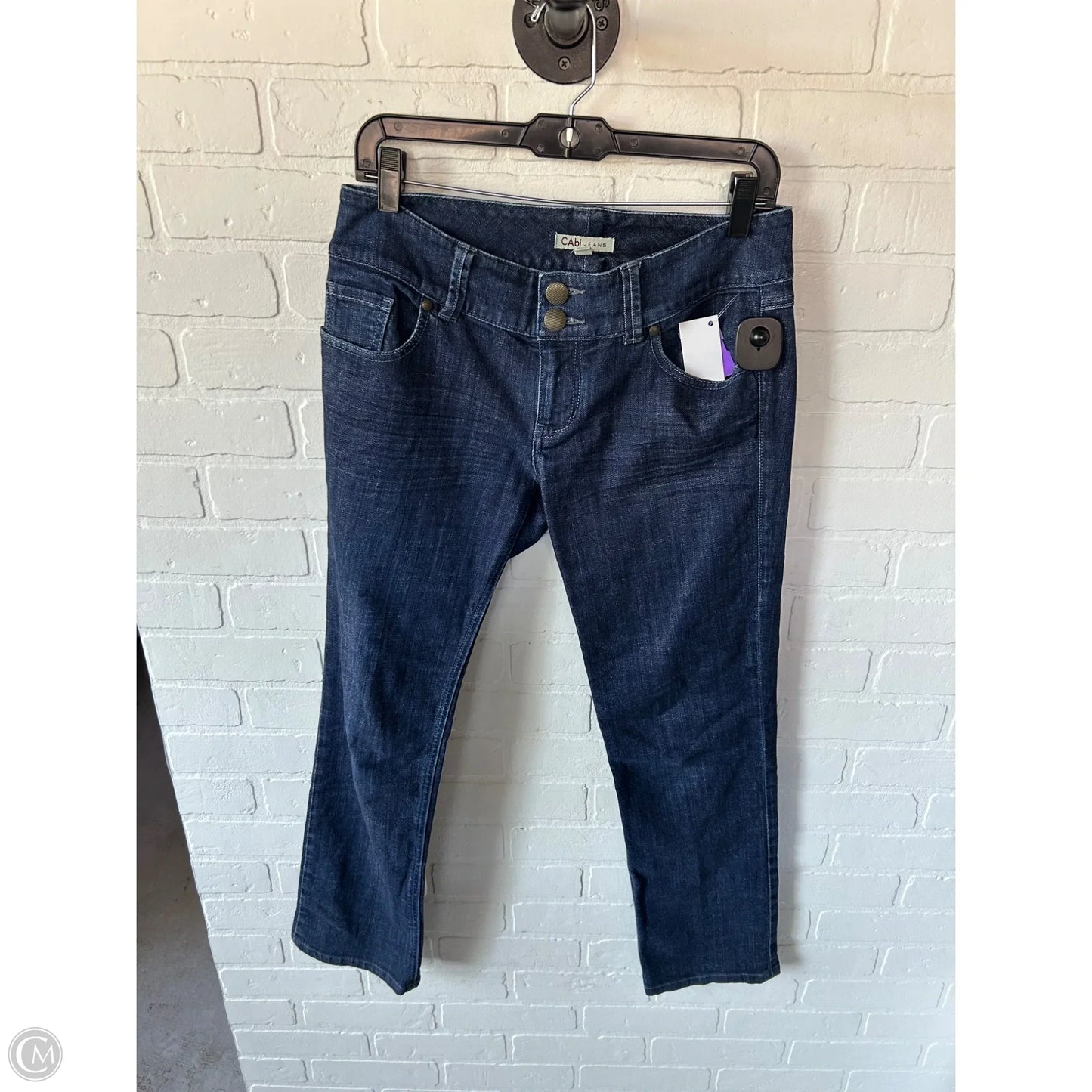 Jeans Straight By Cabi In Blue Denim, Size: 4