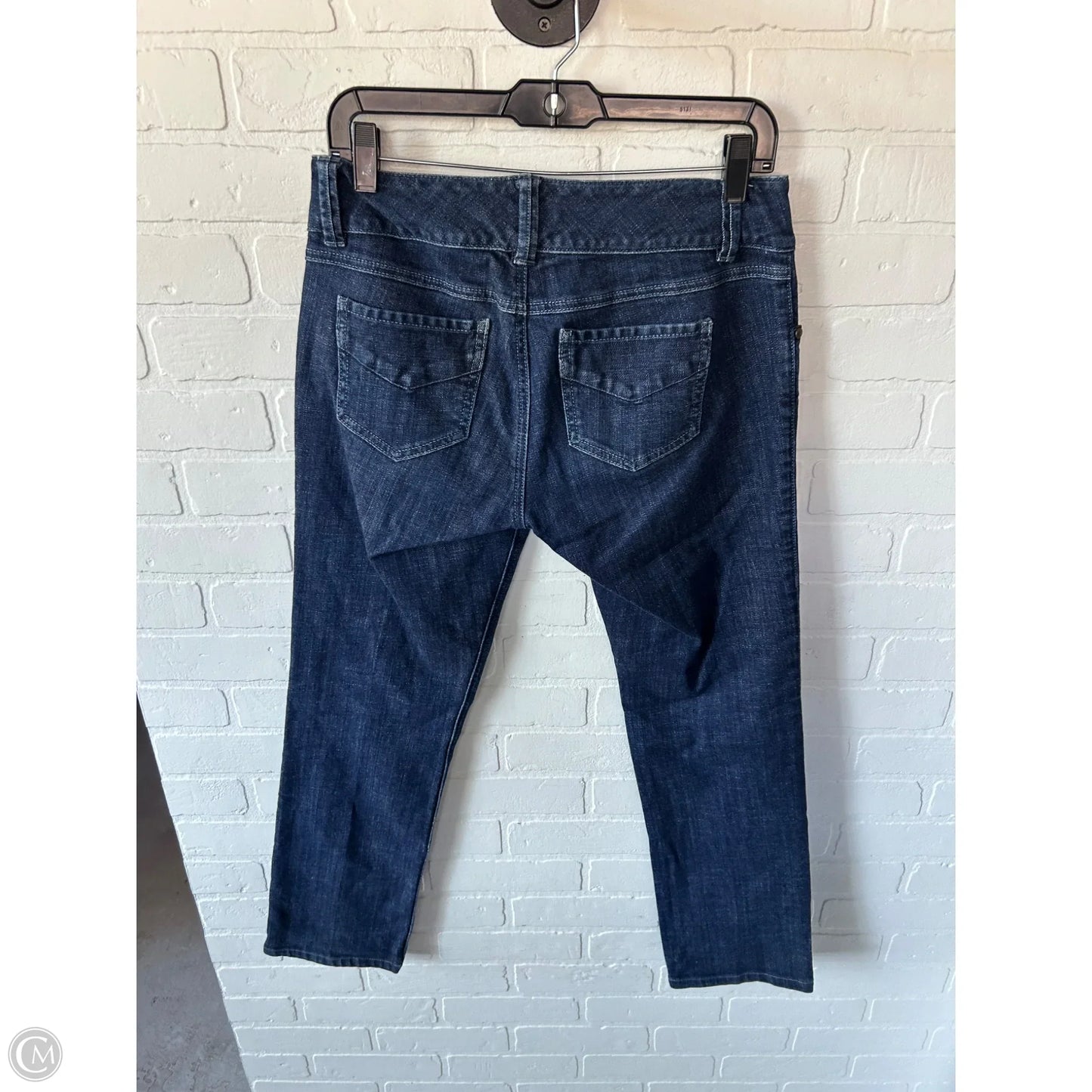 Jeans Straight By Cabi In Blue Denim, Size: 4