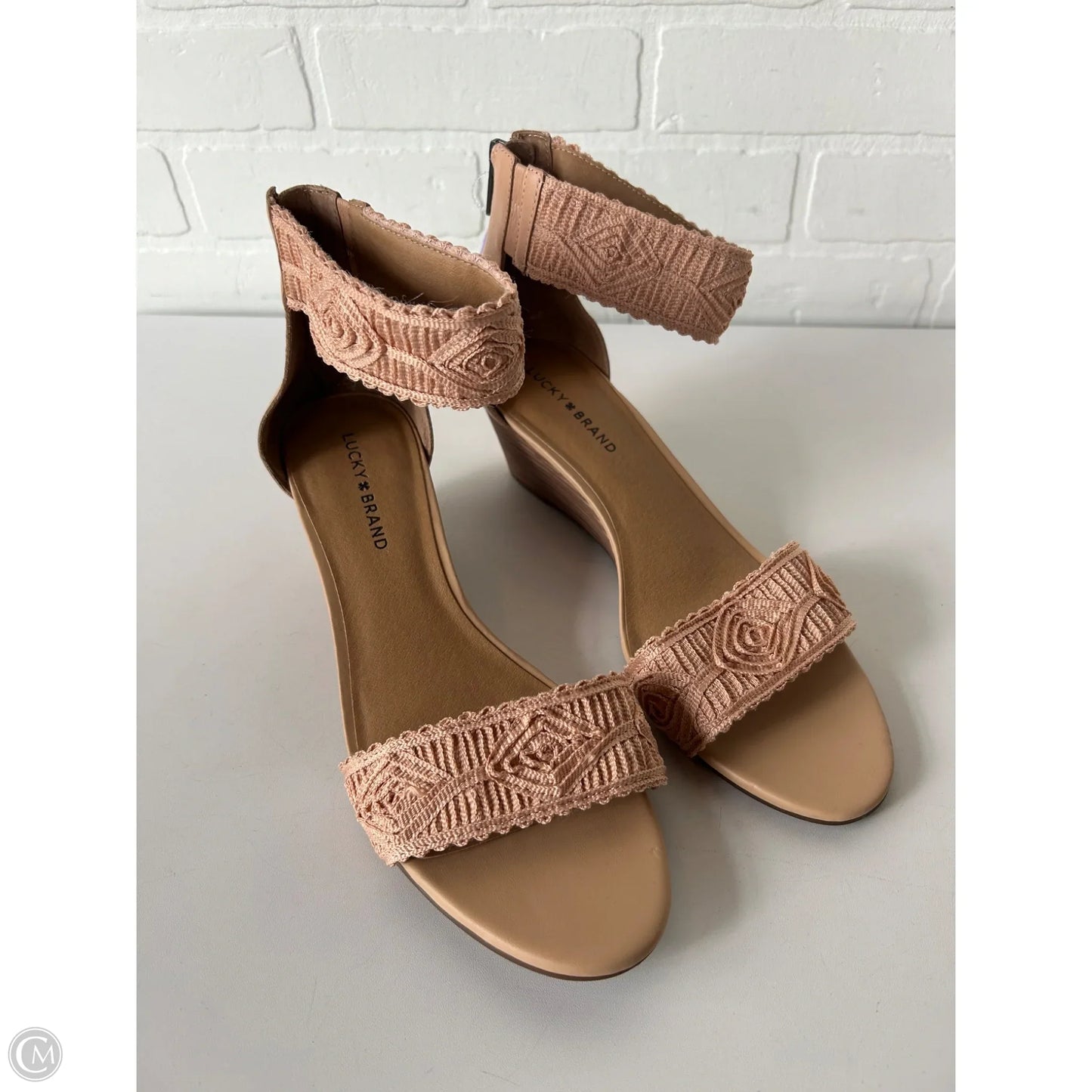 Sandals Heels Wedge By Lucky Brand In Pink, Size: 11