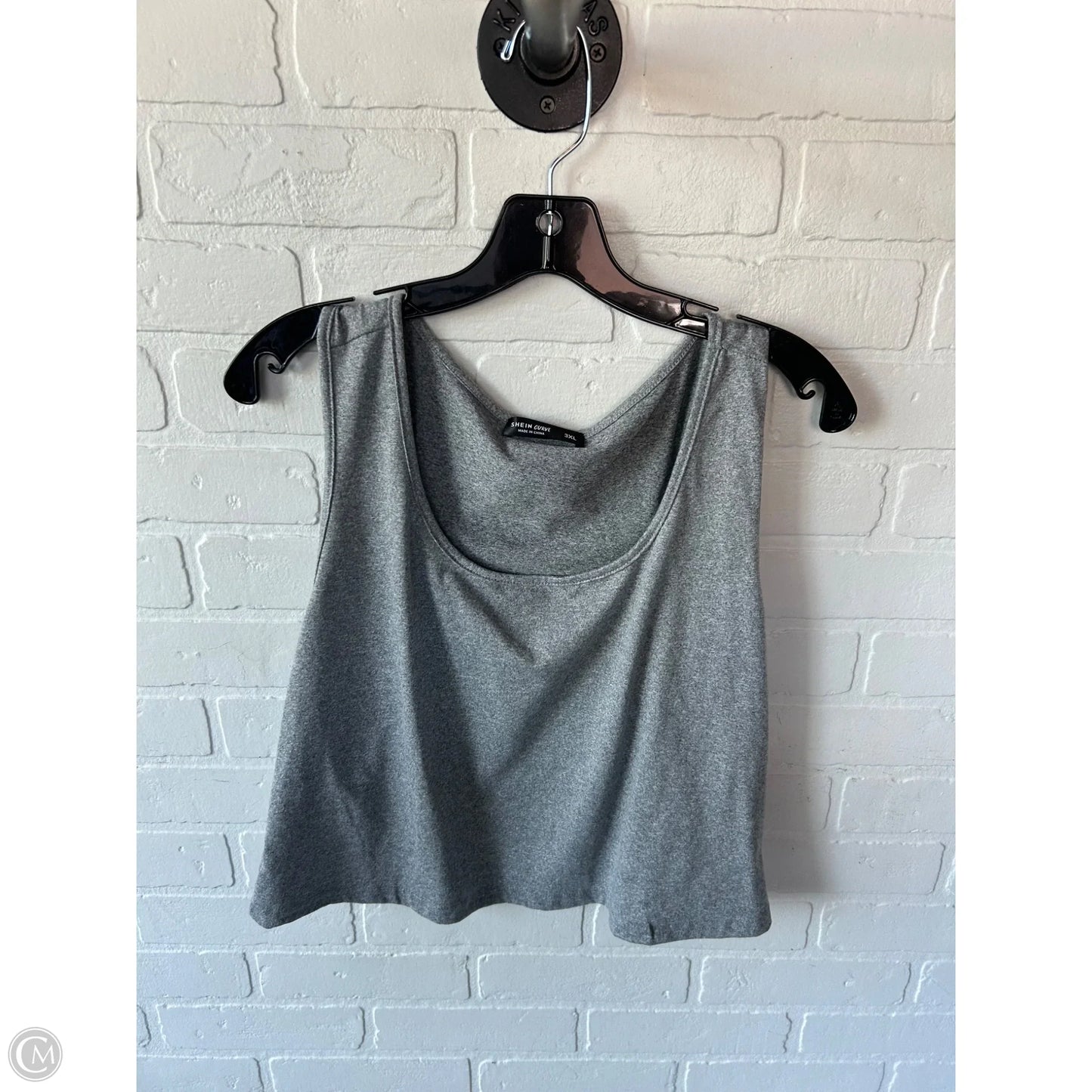 Top Sleeveless Basic By Shein In Grey, Size: 3x