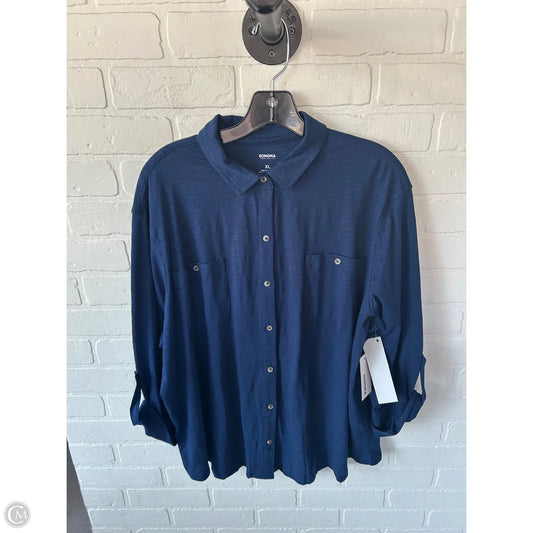 Top Long Sleeve By Sonoma In Blue, Size: Xl